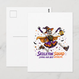 Halloween-VIP-Skelett-Truppe Grafik Postkarte