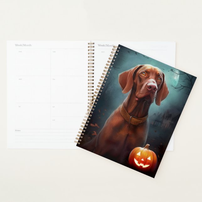 Halloween Vizsla mit Pumpkins Beängstigend Planer (Anzeige)