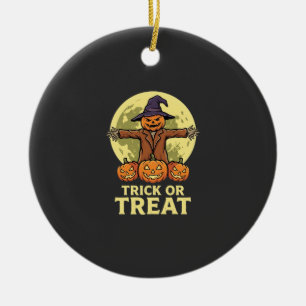Halloween Vogelscheuche Kürbis Streich oder Saß De Keramik Ornament
