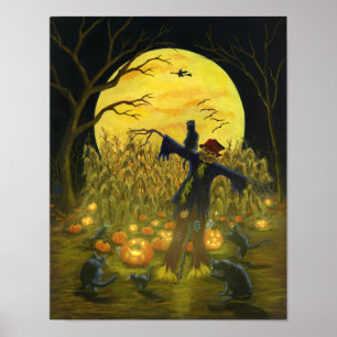 Halloween-Vogelscheuche Platz" Plakat "Jacks