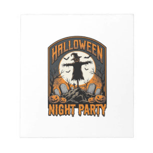 Halloween-Vogelscheuchen-Shirt Vintage-Friedhofspa Notizblock