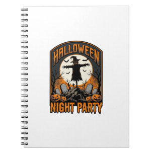 Halloween-Vogelscheuchen-Shirt Vintage-Friedhofspa Notizblock