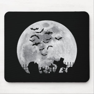 Halloween Vollmond Friedhof Grabstätte Gruselige F Mousepad