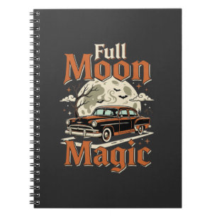 Halloween Vollmond Magie Vintage Auto Notizblock