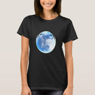 Halloween Vollmond mit Krähen und Reben T-Shirt