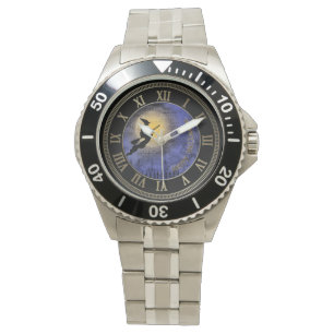 Halloween Vollmond und Hexe Armbanduhr