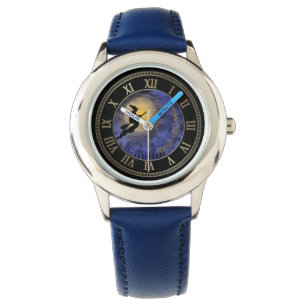 Halloween Vollmond und Hexe Armbanduhr