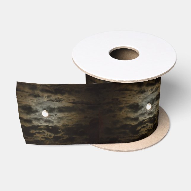 Halloween Vollmond Wolken Satinband (Spule)