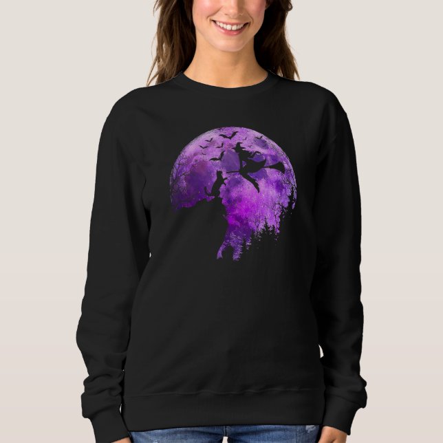 Halloween Vollmondkatze in einer Klippe, auf der d Sweatshirt (Vorderseite)