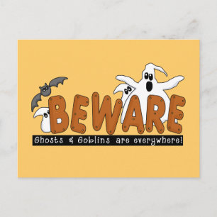 Halloween Vorsicht vor T - Shirt und Geschenken Postkarte
