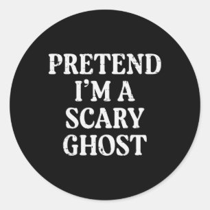 Halloween Vortäuschen Ich Beängstigend Ghost Funny Runder Aufkleber