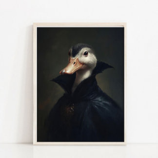Halloween Wall Art, Halloween Duck Vintage Print,  Poster