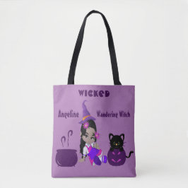 Halloween Wandering Hexe Lila Niedlicher Spaß Tasche