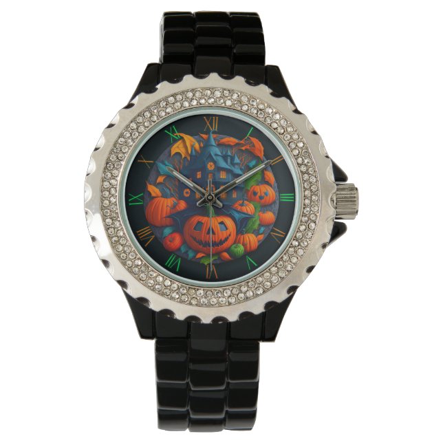 Halloween-Wanduhr für Dekoration Armbanduhr (Vorderseite)
