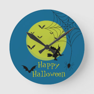 Halloween-Wanduhr – Gruselige saisonale Dekoration Runde Wanduhr