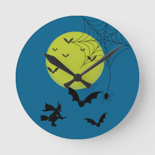 Halloween-Wanduhr – Gruselige saisonale Dekoration Runde Wanduhr