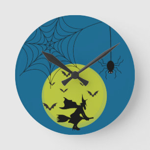 Halloween-Wanduhr – Gruselige saisonale Dekoration Runde Wanduhr