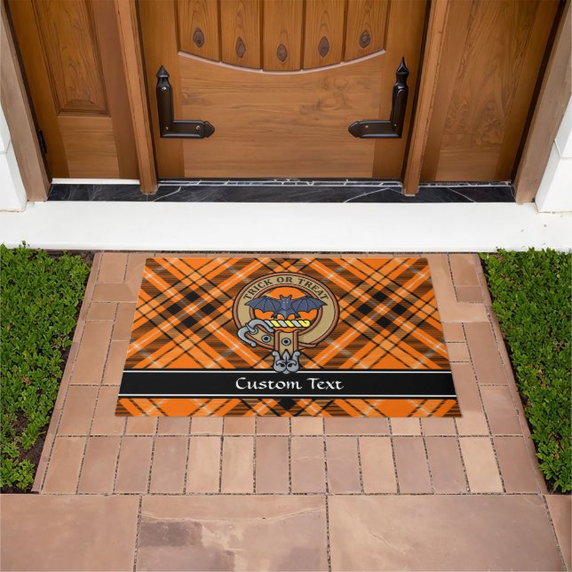 Halloween Wappen über Tartan Doormat Fußmatte (Außenbereich)