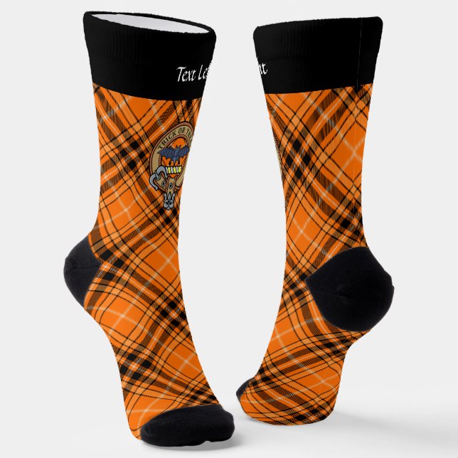 Halloween Wappen über Tartan Socken (Gewinkelt)