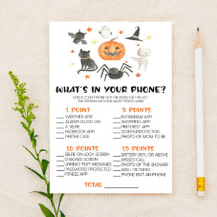 Halloween Was ist in deinem Handy Baby Shower Game Briefpapier