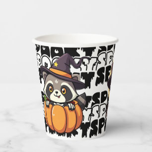 Halloween-Waschbär-Kürbisse Gruselig Pappbecher