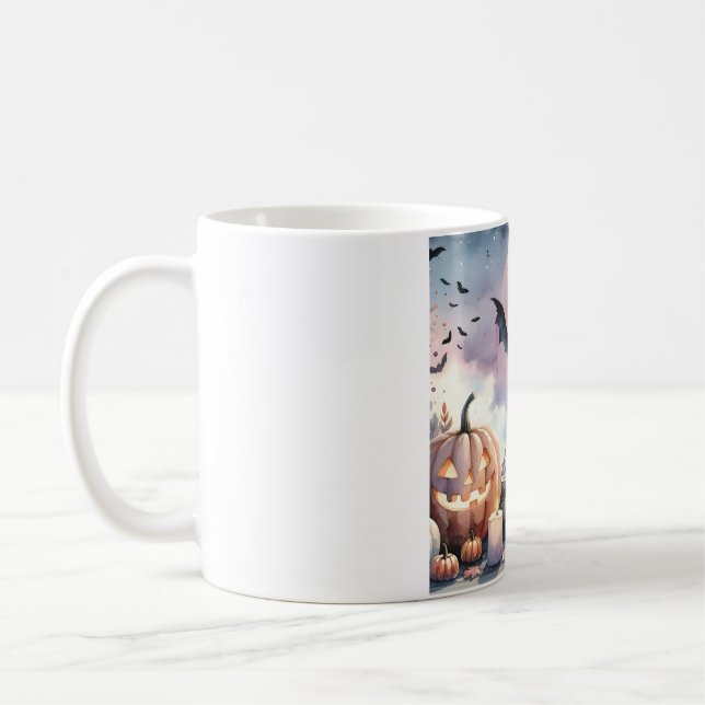Halloween Wasserfarbe Kaffeetasse (Links)