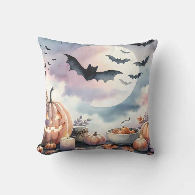 Halloween Wasserfarbe Kissen (Vorderseite)
