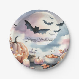 Halloween Wasserfarbe Pappteller