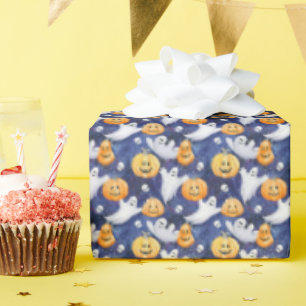 Halloween Wasserfarbmuster Geschenkpapier