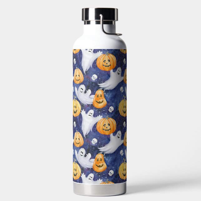 Halloween Wasserfarbmuster Trinkflasche (links)