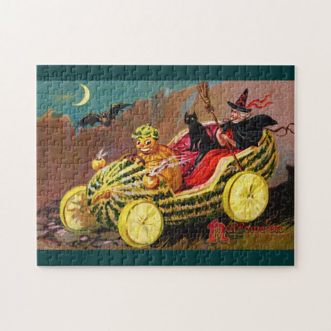 Halloween-Wassermelonen-Kutsche (Horizontal)