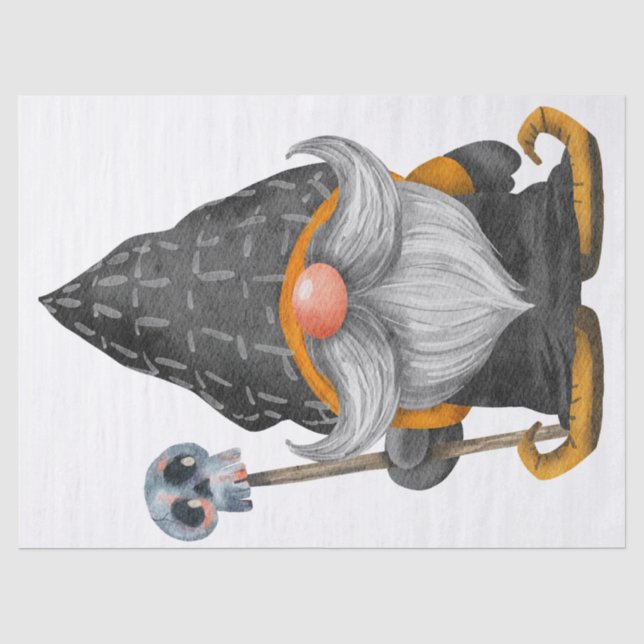 Halloween Watercolor Gnome Seidenpapier (Vorderseite)