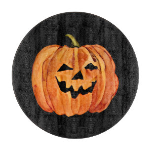 Halloween Watercolor Pumpkin Schneidebrett