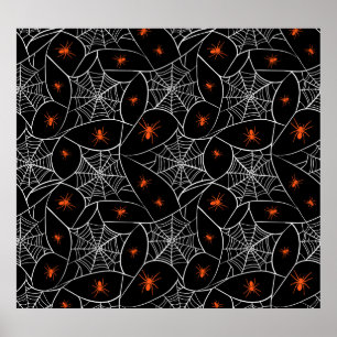 Halloween Web und Spinnen Hintergrund. Poster