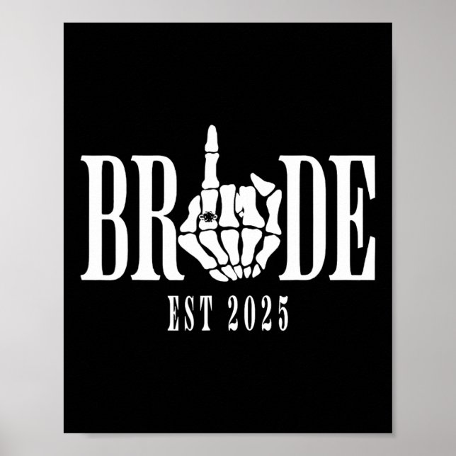 Halloween Wedding Bride Groom Skeleton Chelorette Poster (Vorne)