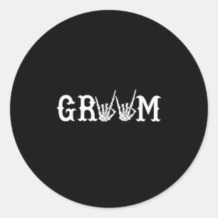 Halloween Wedding Bride Groom Skelett bis zum Tod Runder Aufkleber