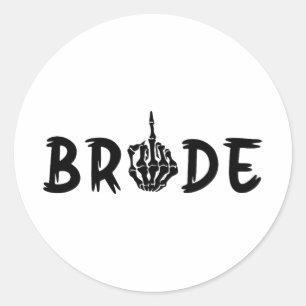 Halloween Wedding Bride Groom Skelett bis zum Tod Runder Aufkleber