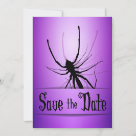 Halloween Wedding Save the Date Card Lila Spider