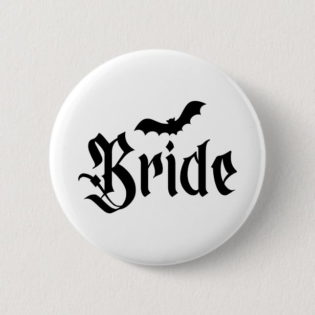 Halloween Wedding Spooky Bride Groom Couple Matchi Button (Vorderseite)