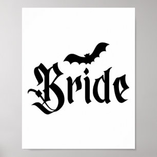Halloween Wedding Spooky Bride Groom Couple Matchi Poster