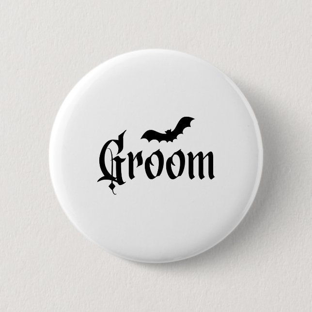Halloween Wedding Spooky Groom Bride Couple Matchi Button (Vorderseite)