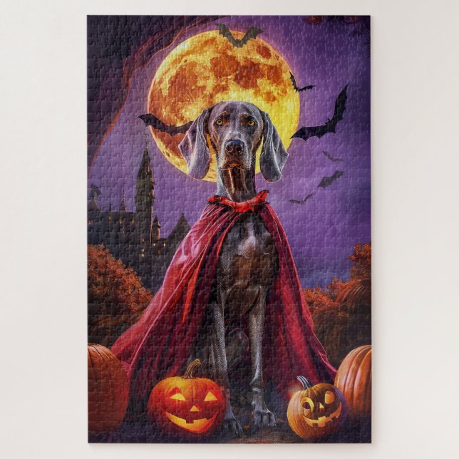 Halloween Weimaraner Vampire Pumpkins Beängstigend (Vertikal)