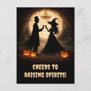 Halloween Wein Prost Süß und Lustig hebt die Stimm Feiertagspostkarte