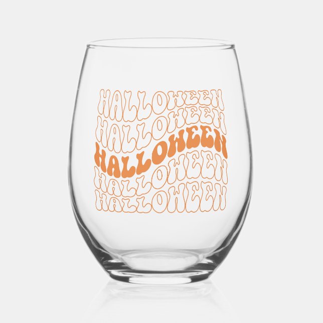 Halloween Weinglas Ohne Stiel (Vorderseite)