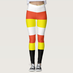 Halloween, weißes Orangengelb und schwarz Leggings