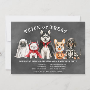 Halloween-Welpen-Trick-or-Treat-Party-Einladung Einladung