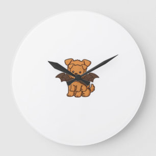 Halloween-Welpenliebe � Kawaii-Hunde-Kunst Klassis Große Wanduhr