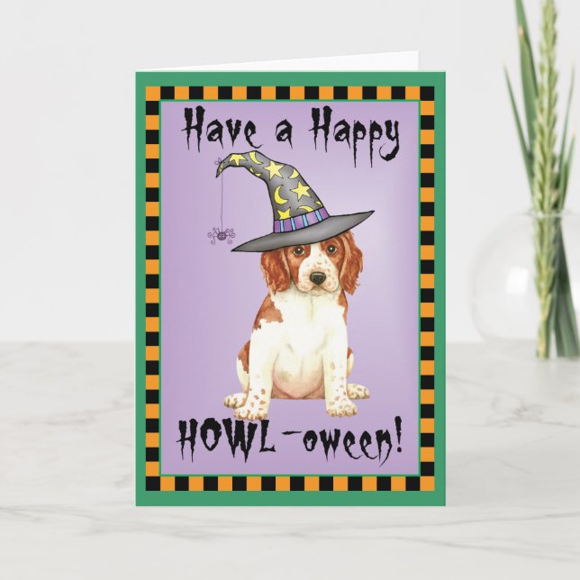 Halloween Welsh Springer Spaniel Karte (Vorderseite)