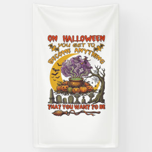 Halloween Werde Alles Kessel Katze Geist Kürbis Banner