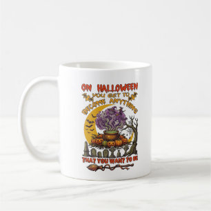 Halloween Werde Alles Kessel Katze Geist Kürbis Kaffeetasse